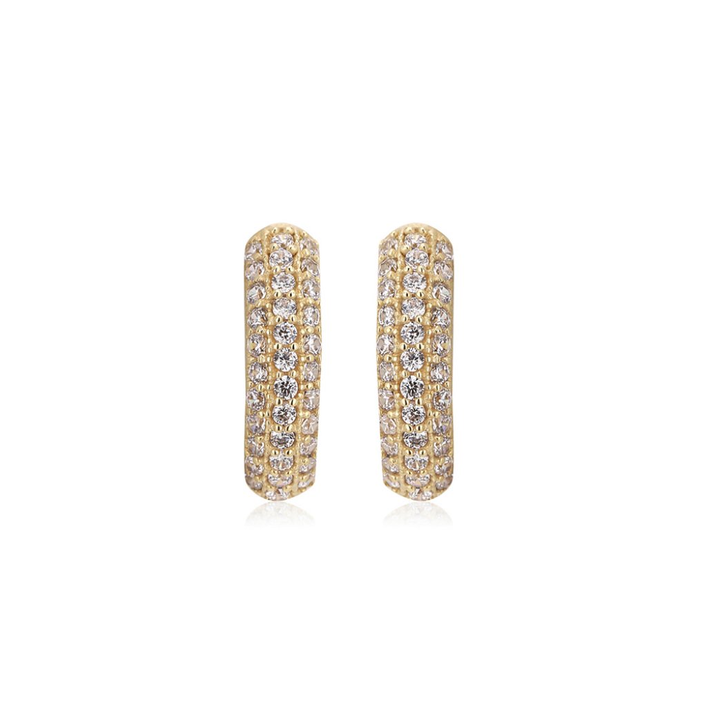 Vanbelle 18k Gold Plated Jewelry Round Moonlight Huggies Earring